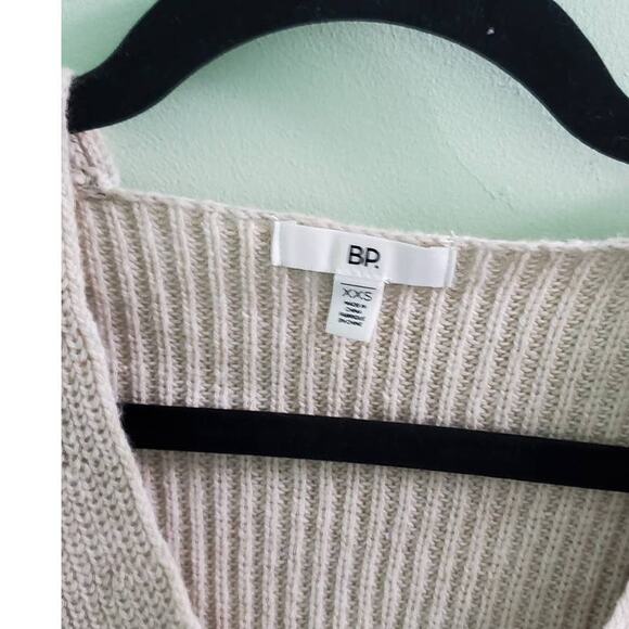 NWT! BP. by Nordstrom Sweater Sand Braided Knit V-Neck Pullover Beige XXS - Picture 6 of 10